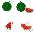 A set of watermelon icons in vector